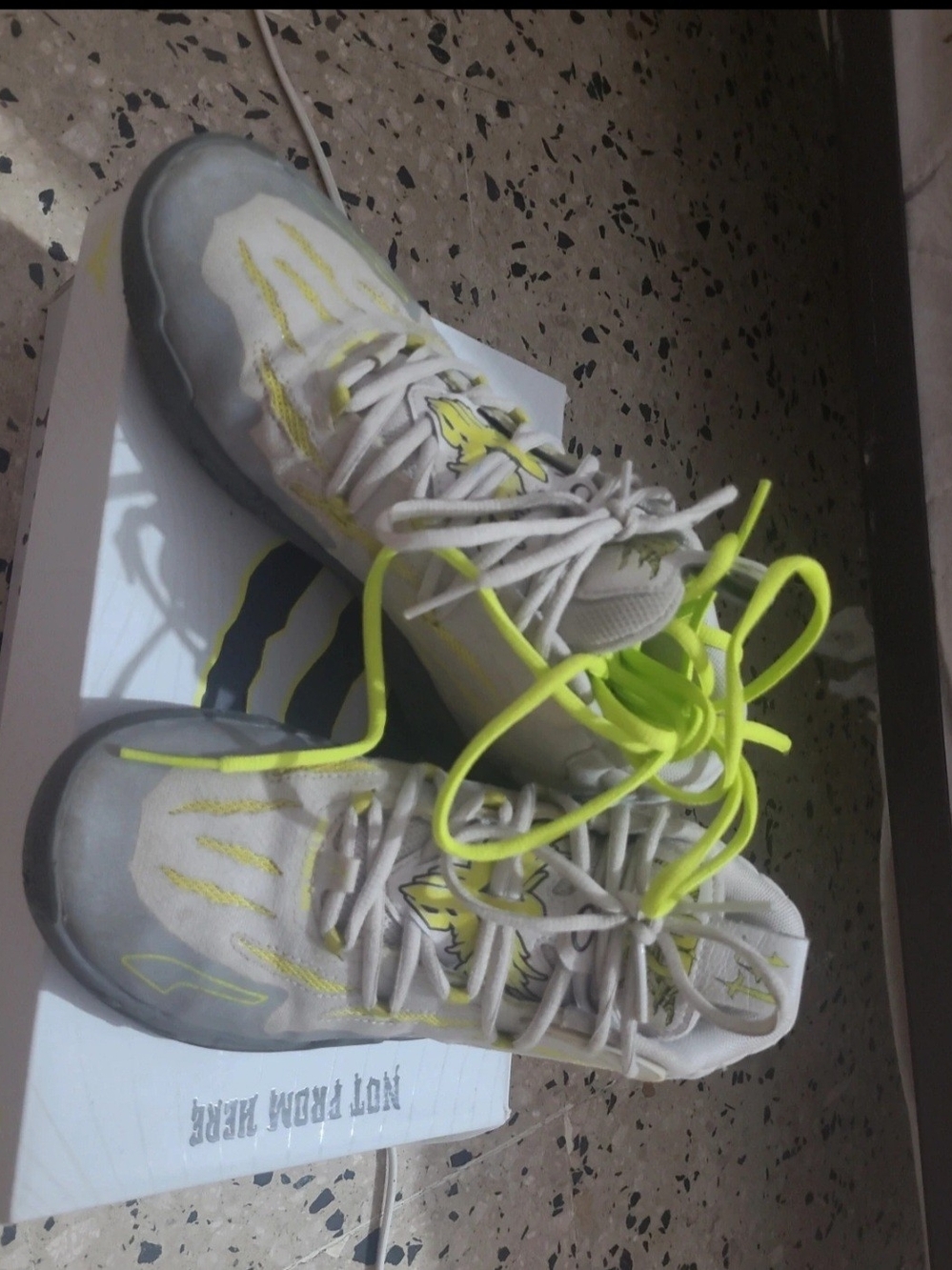 Puma Women’s Athletic Sneakers in Neon Yellow and Gray